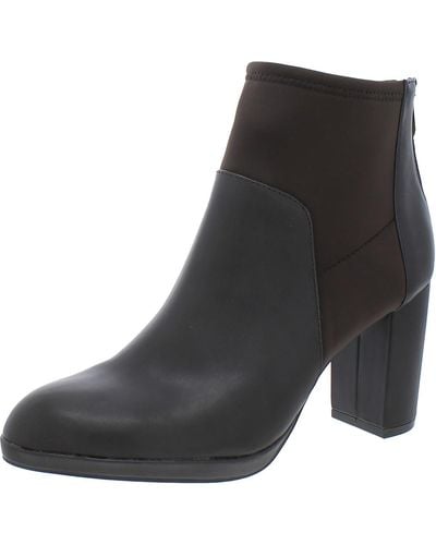 Adrienne Vittadini Rudd Round Toe Block Heel Ankle Boots - Black