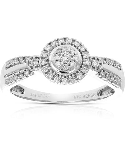 Vir Jewels 1/4 Cttw Round Cut Lab Grown Diamond Engagement Ring .925 Sterling Prong Set - Gray