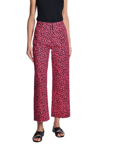 Adam Lippes Alessia Pant In Printed Cotton Twill - Red