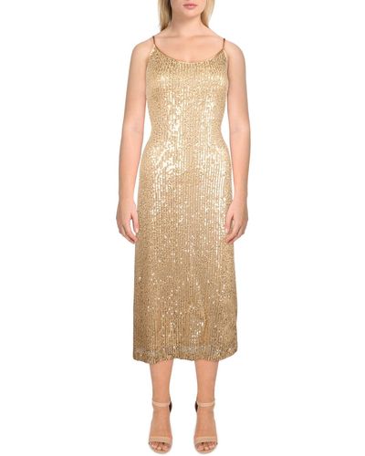 BCBGeneration Sequin Long Cocktail And Party Dress - Natural