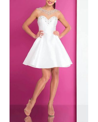 Terani Crystal-trimmed A-line Dress - Pink