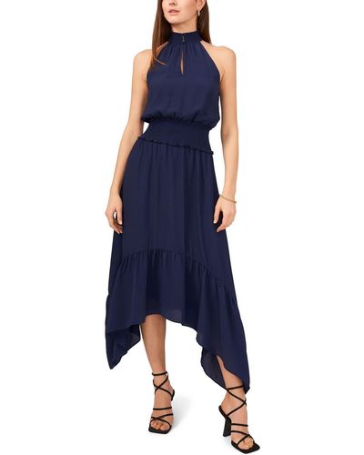 1.STATE Ruffled Long Maxi Dress - Blue