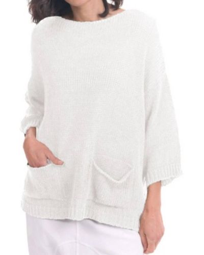 Alembika Luxe Pocket Sweater - White
