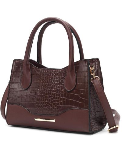 MKF Collection by Mia K Gili Crocodile Embossed Vegan Leather Tote Handbag By Mia K. - Brown