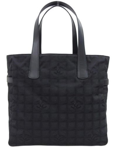 Chanel Travel Line Black Synthetic Tote Bag (Pre-Owned)