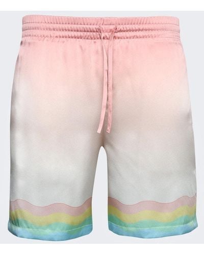 Casablanca Drawstring Silk Shorts - Pink