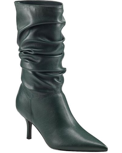 Marc Fisher Manya 2 Faux Leather Pointed Toe Mid-calf Boots - Green