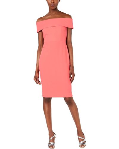 Calvin Klein Petites Off-the-shoulder Short Cocktail Dress - Pink