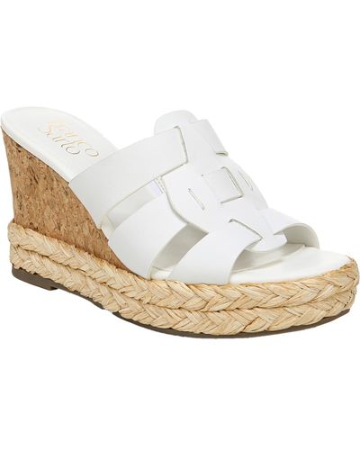 Franco Sarto Fioret Leather Cork Wedge Sandals - White