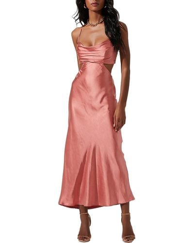 Astr Colette Satin Maxi Cocktail And Party Dress - Pink