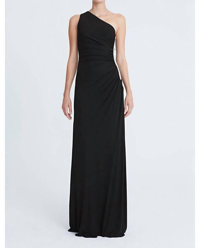 Halston Amira Jersey Gown With Crystals - Black