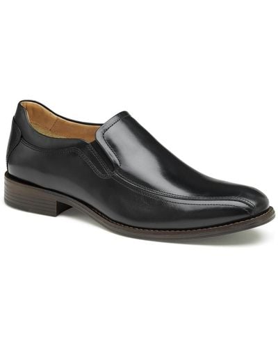 Johnston & Murphy Lewis Venetian Leather Slip On Loafers - Black