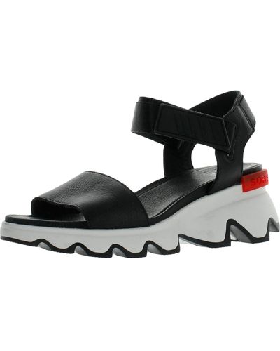 Sorel Kinetic Leather Strappy Sport Sandals - Black