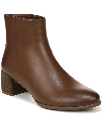 SOUL Naturalizer Rosa Faux Leather Almond Toe Ankle Boots - Brown