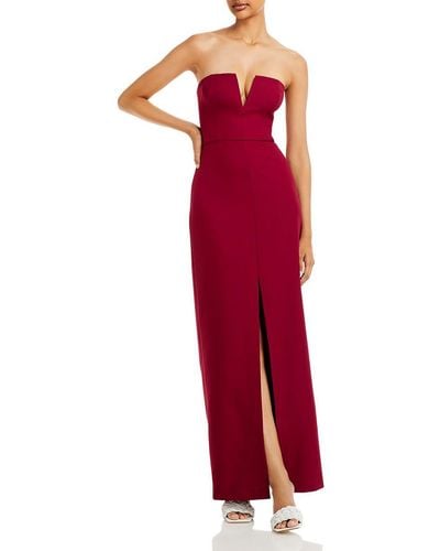 BCBGMAXAZRIA Knit Strapless Evening Dress - Red