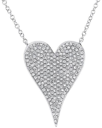 Diana M. Jewels 14k Gold 0.43ct Diamond Heart Necklace - Gray