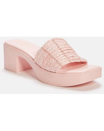 Guess Factory Calls Heeled Sandals - Pink