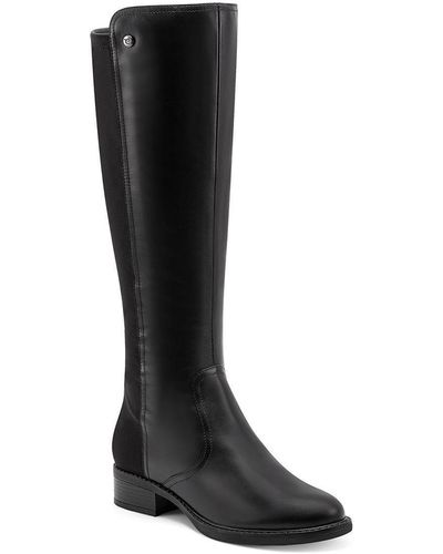 Easy Spirit Selani Leather Tall Knee-high Boots - Black