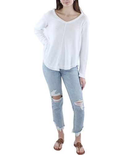 Wilt Waffle Long Sleeves Pullover Top - Blue