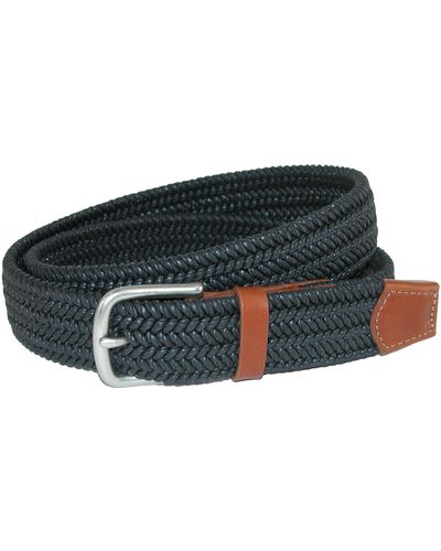 CrookhornDavis Boca Braided Waxed Cotton Stretch Belt - Black