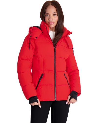 BCBGeneration Quilted Insulated Puffer Jacket - Red
