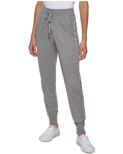 Calvin Klein Pull On Side Stripe Jogger Pants - Gray