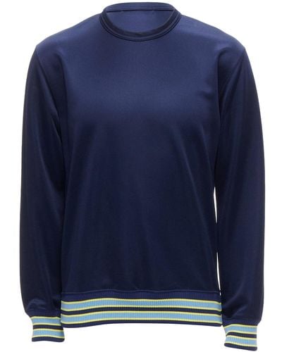 Comme des Garçons Comme Des Garcons Homme Deux 2018 Yellow Rib Navy Football Jersey Sweatshirt - Blue