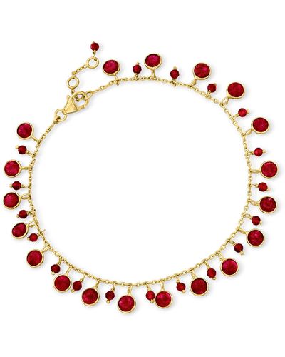 Ross-Simons Ruby Drop Anklet - Red