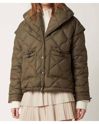 Berenice Fin Shoulder Puffy Jacket - Brown