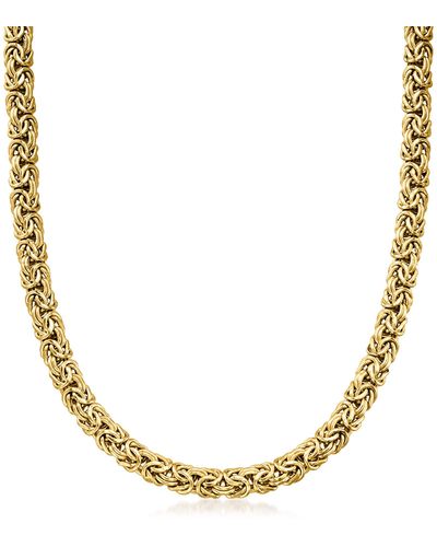 Ross-Simons 18kt Gold Over Sterling Silver Byzantine Necklace - Metallic