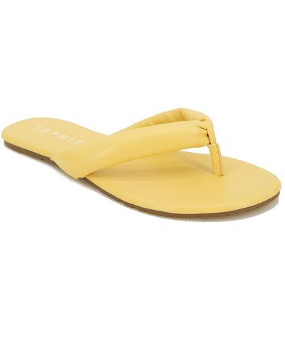 Esprit Faux Leather Embossed Flip-flops - Yellow