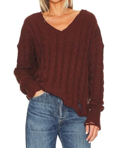 NSF Everlyn V-neck Sweater - Red