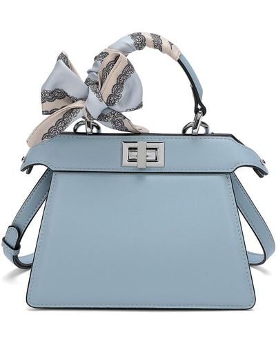 Tiffany & Fred Small Satchel/ Shoulder Nappa Leather Bag - Blue