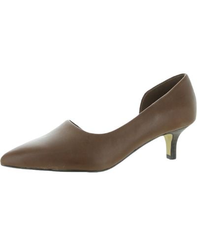 Bella Vita Quilla Leather Pointed Toe D'orsay Heels - Brown