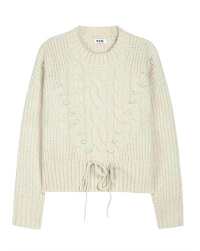 525 America Dakota Cable Sweater - White