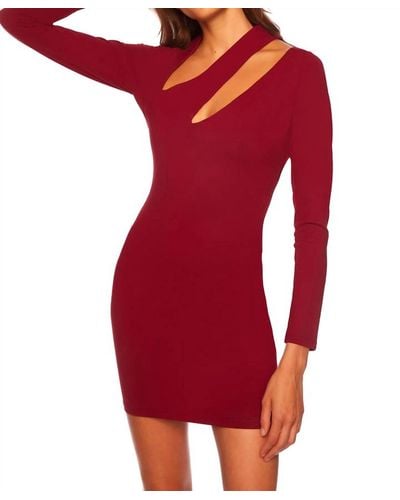 Susana Monaco Diagonal Cut Out Dress - Red