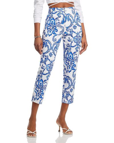 L'Agence Cropped High Rise Ankle Pants - Blue