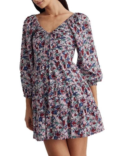 Madewell Floral Tiered Mini Dress - Multicolor