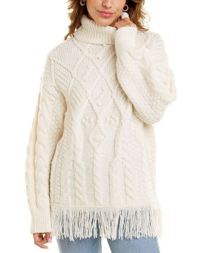 7021 Fringe Sweater - White