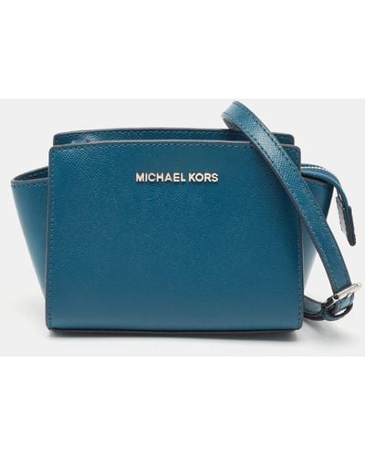 MICHAEL Michael Kors Leather Mini Selma Crossbody Bag - Blue