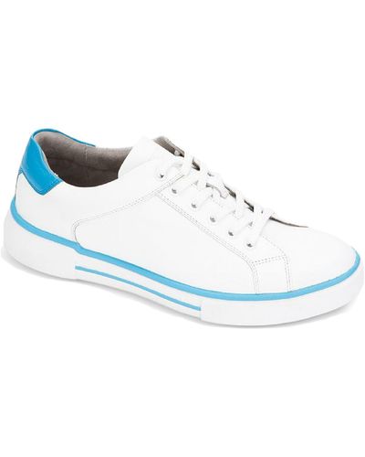 Kenneth Cole Liam Stripe Sneaker Leather Lifestyle Fashion Sneakers - White