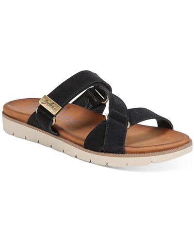 Zodiac Nelia Leather Slip On Strappy Sandals - Brown