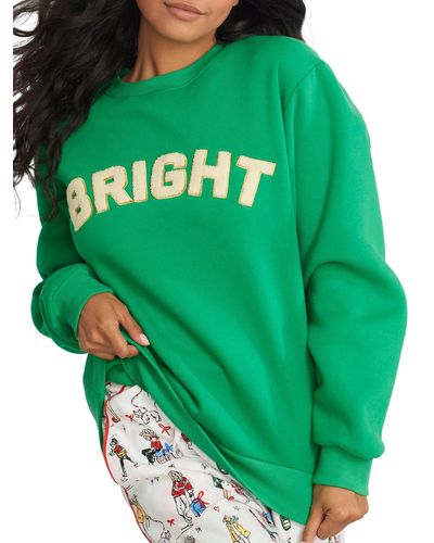 Beach Riot Bright Dawn Knit Lounge Sweatshirt - Green