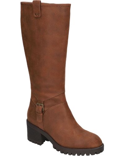 Bella Vita Lorielle Leather Block Heel Mid-calf Boots - Brown