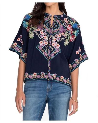 Johnny Was Tuscany Blouse - Blue