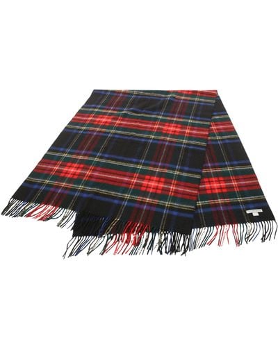 Johnstons of Elgin tartan-check cashmere scarf - Red