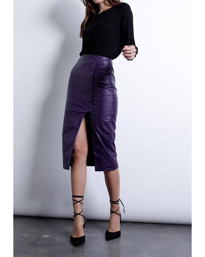Karina Grimaldi Angel Leather Skirt - Blue
