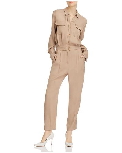 Equipment Trianne Pleated Utility Jumpsuit - Natural