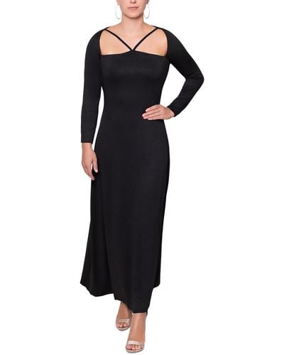 RACHEL Rachel Roy Strappy Neck Long Cocktail And Party Dress - Black