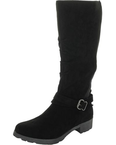 White Mountain Dayna Suede Tall Over-the-knee Boots - Black